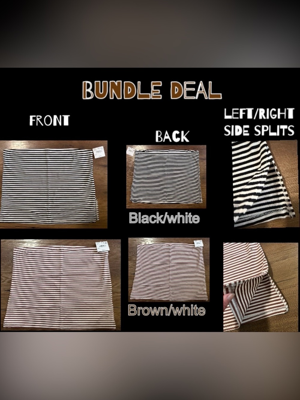 NWT BUNDLE Sz XL American Eagle Outfitters 2 Tube Top striped black/tan/white